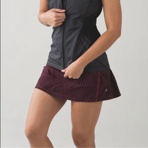 Lululemon Pace Setter Skort Size Women’s 4 Tall Color Red, Grape And Black